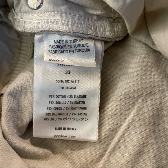 Anthropologie Corduroy Pants High Waist Cropped Straight Leg Size 33 Khaki NWT - Picture 8 of 10